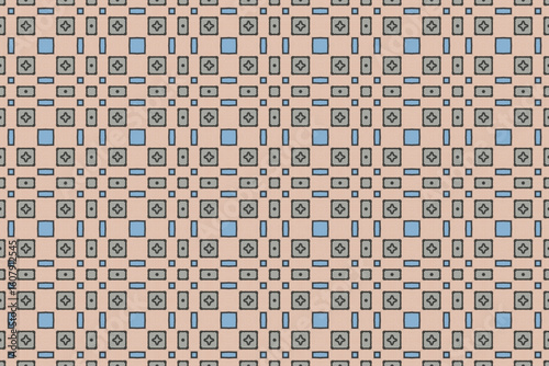 Seamless Fashion Digital Textile Art Cloth Template Tile Decoration Design Shape Luxury Interior Geometric Fabric Texture Wallpaper Endless Visual Background Perspective Graphic Symmetric Pattern.