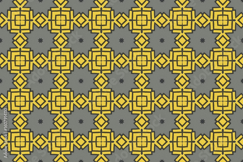 Seamless Fashion Digital Textile Art Cloth Template Tile Decoration Design Shape Luxury Interior Geometric Fabric Texture Wallpaper Endless Visual Background Perspective Graphic Symmetric Pattern.