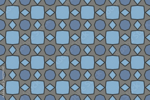 Seamless Fashion Digital Textile Art Cloth Template Tile Decoration Design Shape Luxury Interior Geometric Fabric Texture Wallpaper Endless Visual Background Perspective Graphic Symmetric Pattern.