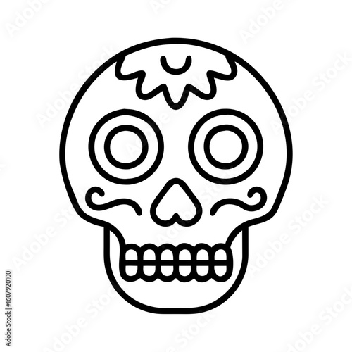 Sugar skull vector illustration for day of the dead dia de los muertos halloween celebration art