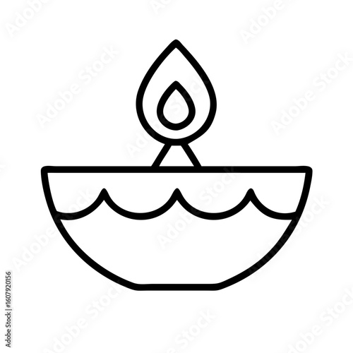 Diwali diya oil lamp vector illustration for indian hindu festival of lights deepavali design
