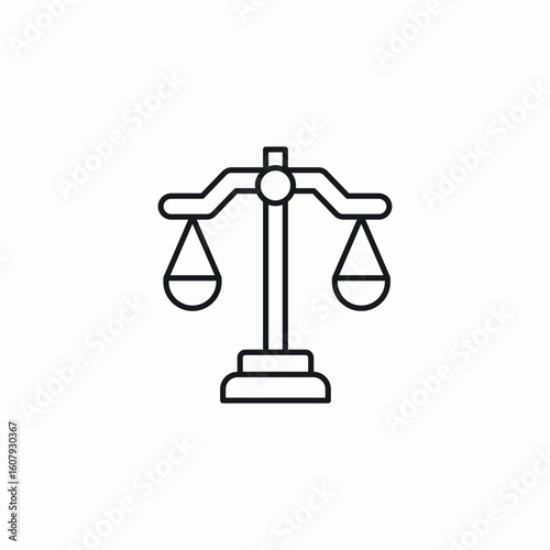 justice scales icon sign vector