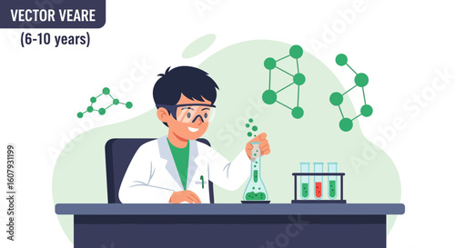 Young Innovator Conducting Experiments In Science Lab For Discoveries And Future Research