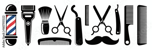 Barber tools and mustache barber pole electric razor