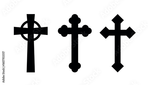 Christian Crosses Glyph Style Collection