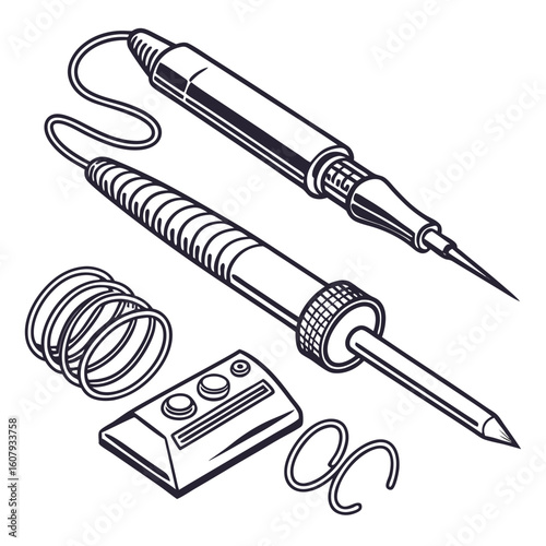 Creative Soldering Station Vector Illustration | Clean and Modern Design for Electronics Repair, PCB Soldering, and Engineering Tool 
