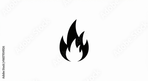Simple Bold Fire Symbol Graphic Design.