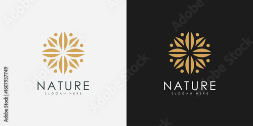 Abstract elegant flower logo icon vector design
