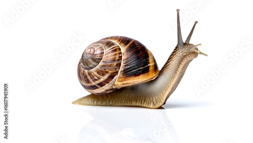 snail on white background