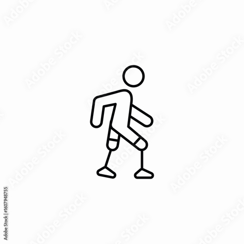 leg prosthetics icon sign vector