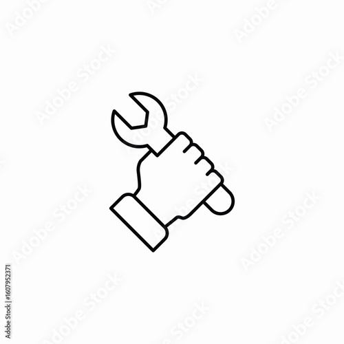 wrench repair icon sign vector