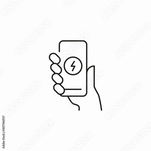 smartphone charge icon sign vector
