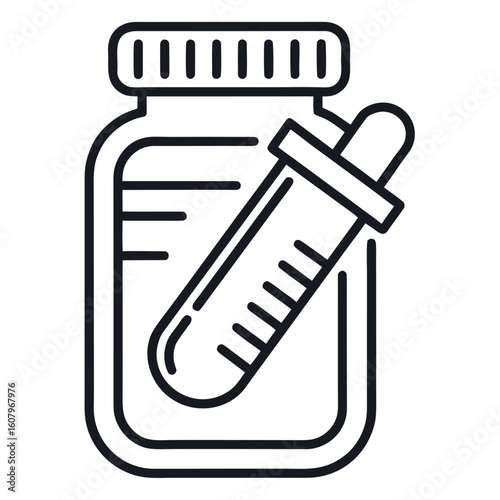 Clean outline icon representing dosage or medication for design projects