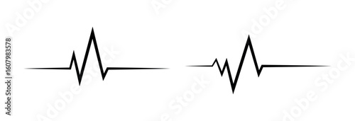 Ecg Heartbeat Lines Collection Vector