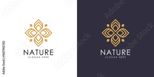 Abstract elegant flower logo icon vector design