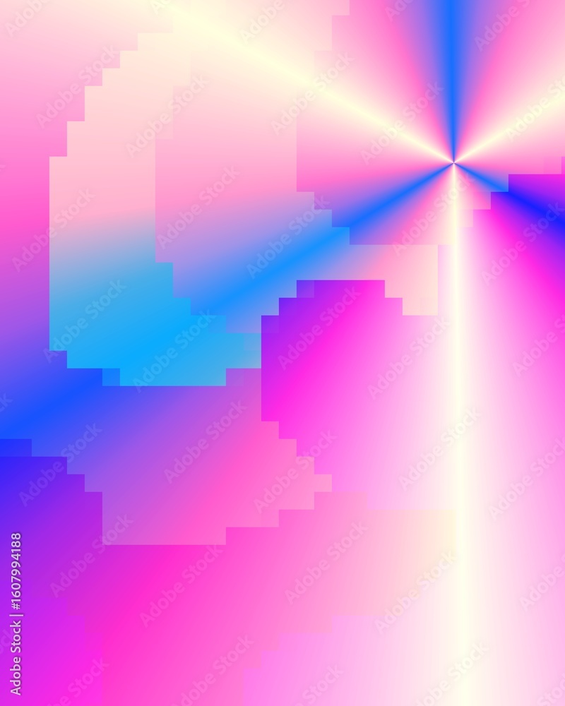 Fototapeta premium Pixel block gradient with colorful pastel hues and abstract glow in digital style