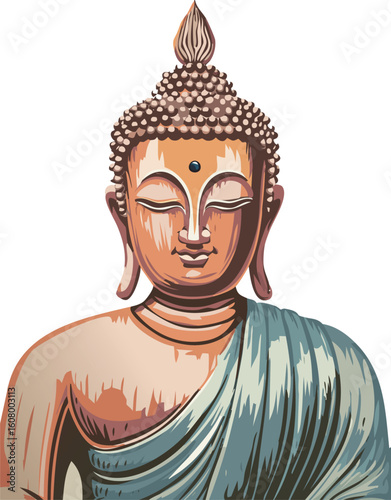 buddha statue on white background