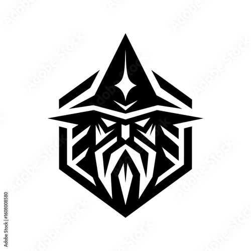 Black White Wizard Logo Design