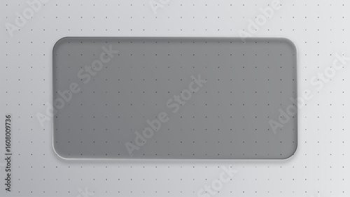 Rectangular liquid glass black plate. Abstract geometric shape on background. Minimalist design element for modern template.