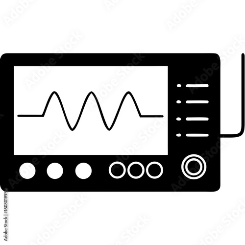 Creative Oscilloscope Vector Illustration | Clean and Modern Design for Signal Analysis, Electronic Testing, and Engineering Lab Projects