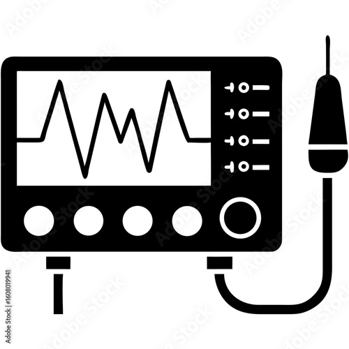 Creative Oscilloscope Vector Illustration | Clean and Modern Design for Signal Analysis, Electronic Testing, and Engineering Lab Projects