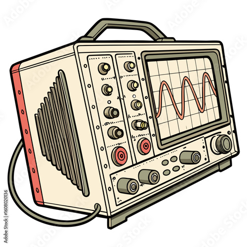 Creative Oscilloscope Vector Illustration | Clean and Modern Design for Signal Analysis, Electronic Testing, and Engineering Lab Projects