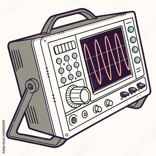 Creative Oscilloscope Vector Illustration | Clean and Modern Design for Signal Analysis, Electronic Testing, and Engineering Lab Projects