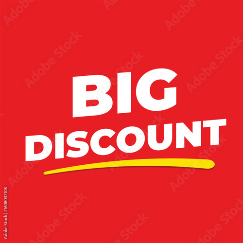 Big Discount Bold Text – Red Sale Banner with Yellow Highlight