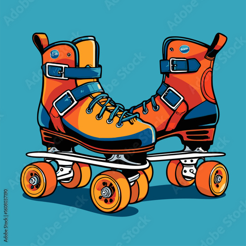 vector roller skate illustration for graphic design