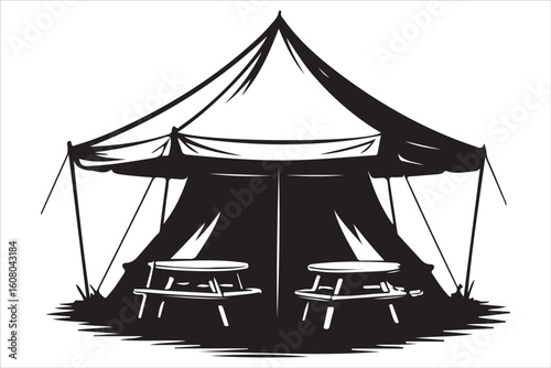 Camping Silhouette Vector Set – Adventure, Tent, and Outdoor Icons