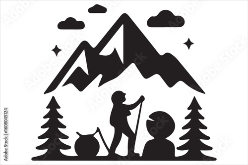 Camping Silhouette Vector Set – Adventure, Tent, and Outdoor Icons