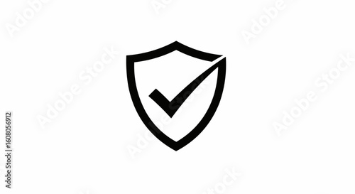 Free Download A shield outline with a check mark inside representing security and validation in black on white - GFXLoad
