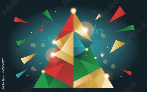 Stylish Holiday Artwork with Geometric Tree

