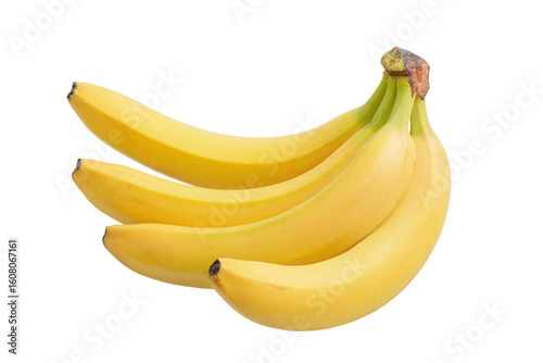 Bananas isolate. Four bananas, tropical fruit.
