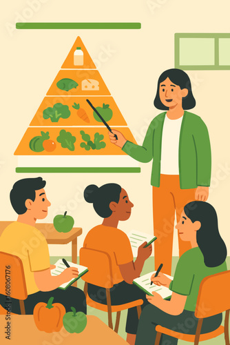 Flat Vector Healthy Nutrition Education