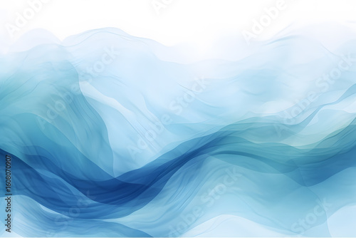 Abstract blue background with flowing light waves and a smooth, modern design