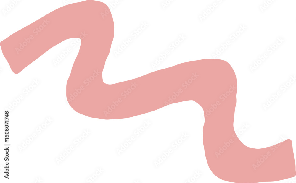 Naklejka premium Freeform Pink Zigzag Curve Shape