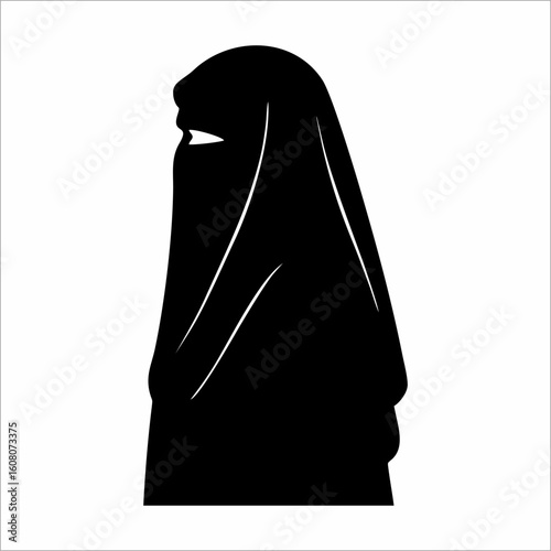 Silhouette of Woman Wearing a Niqab