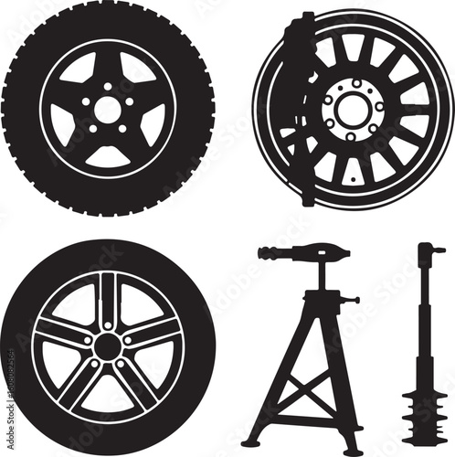 Car tire brake caliper jack car parts wheel