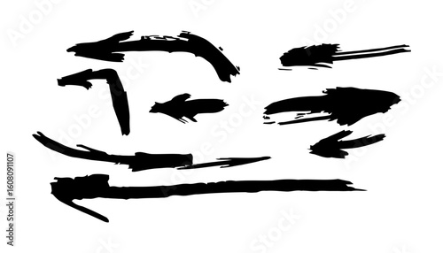 arrow grunge brush on black colour