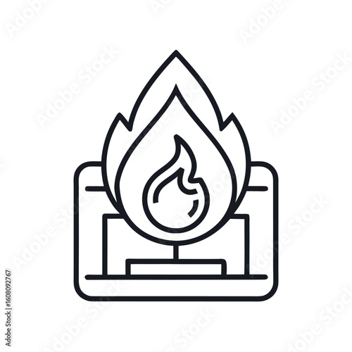 Linear fireproofing and insulation icon representing safety and protection