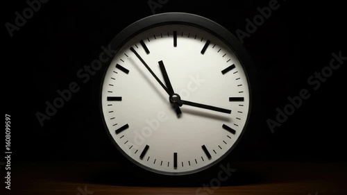 Wallpaper Mural Analog clock on dark wood surface Torontodigital.ca