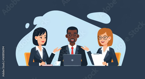 Diverse business team collaborating; ideal for presentations, reports, and websites.