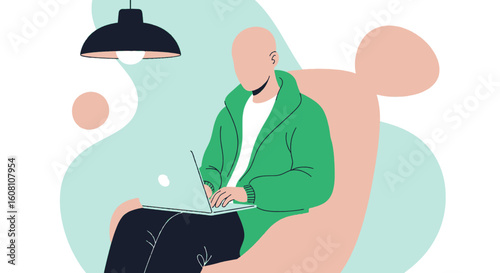 Person working on laptop from home, perfect for a blog post about remote work or productivity.