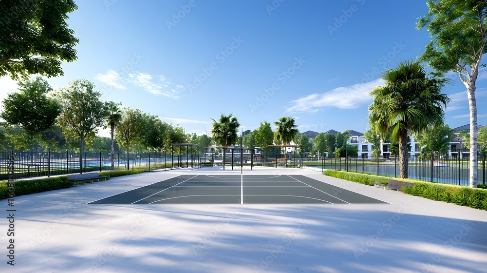 custom made wallpaper toronto digitalModern recreational facilities in an urban park environment