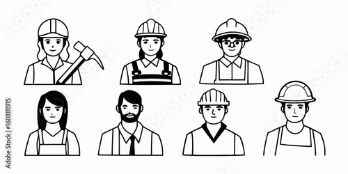 set of business people