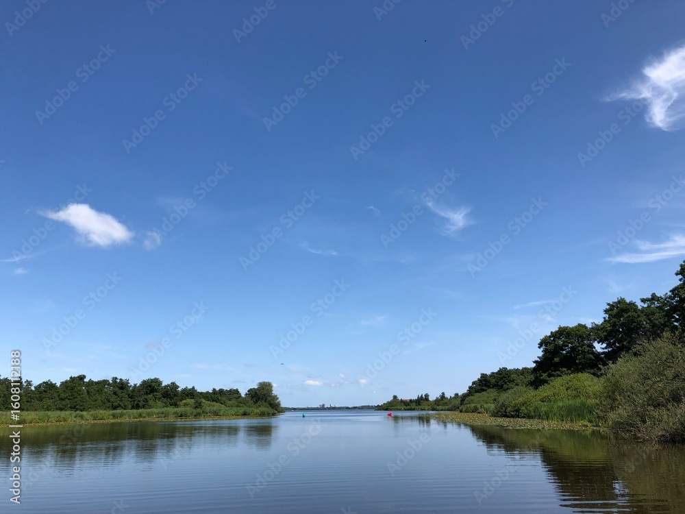 Fototapeta premium Summer landscape with lake