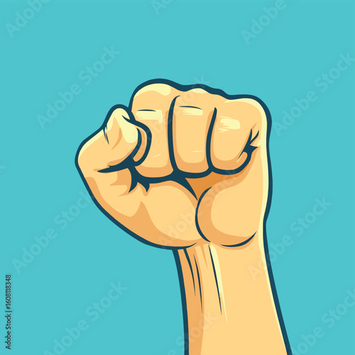 A fist, willpower or protest concept