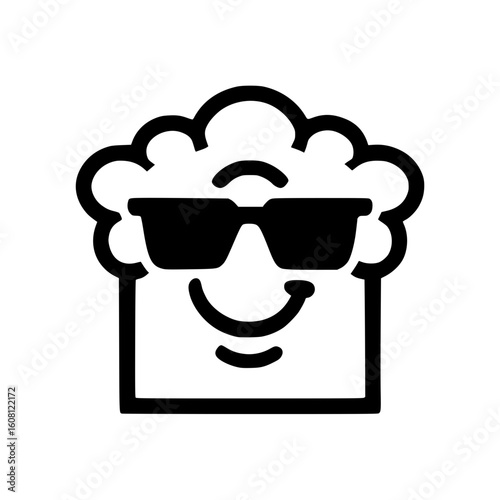 Isolated smiling beer mug with sunglasses

