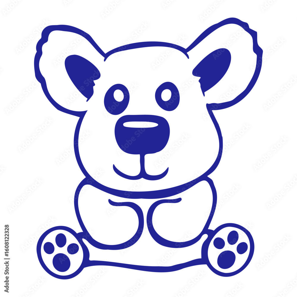 Fototapeta premium Bear Happy Smile Cute Teddy Friendly Comic Grizzly